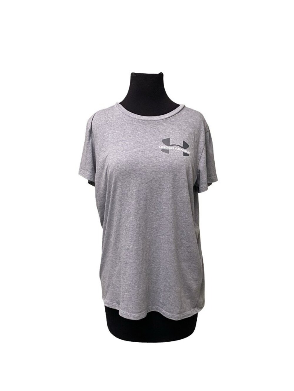 Under Armour Loose Fit T Shirt Womens Large Gray Logo Athletic Tee